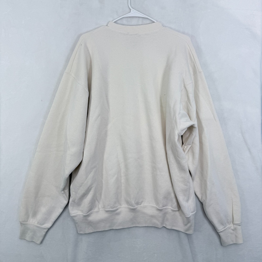 Vintage Boston Sweatshirt Mens XL Cream Massachusetts Fleece - Picture 8 of 8